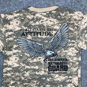 Rothco T-Shirt Mens Size L Camo North Dakota National Guard Army Military